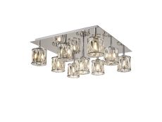 Acacia Square 9 Light G9 Flush Light Polished Chrome / Clear Crystal Shade
