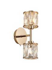 Acacia 2 Light G9 Switched Up / Down Wall Lamp French Gold / Clear Crystal Shade