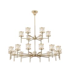 Acacia 111.8cm 20 Light G9 2-Tier Light French Gold / Clear Crystal Shade, Item Weight: 19.7kg