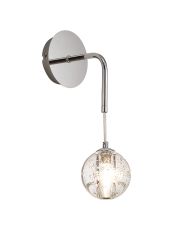 Acacia 1 Light G9 Bubble Glass Adjustable Wall Lamp Polished Chrome / Clear Glass