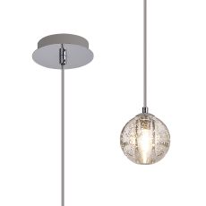 Acacia 12cm 1 Light G9 Bubble Glass 2m Single Pendant Polished Chrome / Clear Glass