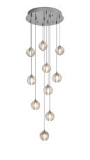 Acacia 43cm 10 Light G9 Bubble Glass 2m Round Multiple Pendant Polished Chrome / Clear Glass Item Weight: 15kg