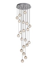 Acacia 52cm 20 Light G9 Bubble Glass 10 x 3m / 4m Round Multiple Pendant Polished Chrome / Clear Glass Item Weight: 30.19kg