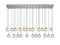 Acacia 23 Light G9 Bubble Glass 2m Linear Multiple Pendant Polished Chrome / Clear Glass Item Weight: 36.8kg