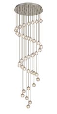 Acacia 62cm 40 Light G9 Bubble Glass 10 x 3m / 4m / 5m / 6m Round Multiple Pendant Polished Chrome / Clear Glass Item Weight: 60.3kg