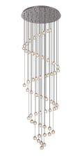 Acacia 80cm 60 Light G9 Bubble Glass 15 x 3m / 4m / 5m / 6m Round Multiple Pendant Polished Chrome / Clear Glass Item Weight: 93.5kg