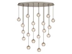 Acacia 20 Light G9 Bubble Glass 10 x 3m / 4m Oval Multiple Pendant Polished Chrome / Clear Glass Item Weight: 30.5kg