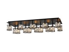 Acacia Rectangle 14 Light G9 Flush Sand Black / Clear Crystal Shade Item Weight: 18.08kg