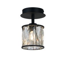 Acacia 12cm 1 Light G9 Flush Sand Black / Clear Crystal Shade