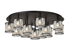 Acacia 80.8cm Round 13 Light G9 Flush Sand Black / Clear Crystal Shade Item Weight: 18.26kg