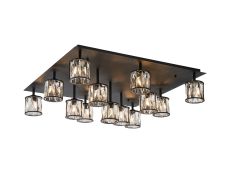 Acacia Square 13 Light G9 Flush Sand Black / Clear Crystal Shade Item Weight: 21.1kg
