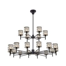 Acacia 111.8cm 20 Light G9 2-Tier Light Sand Black / Clear Crystal Shade Item Weight: 19.42kg
