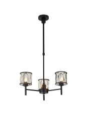 Acacia 45.5cm 3 Light G9 Telescopic/Semi Flush Sand Black / Clear Crystal Shade