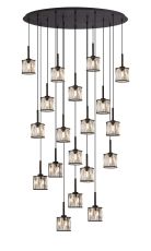 Acacia 19 Light G9 2m Oval Multiple Pendant Sand Black / Clear Crystal Shade Item Weight: 24.1kg
