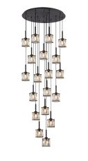 Acacia 76.8cm 19 Light G9 3.5m Round Multiple Pendant Sand Black / Clear Crystal Shade Item Weight: 25.1kg