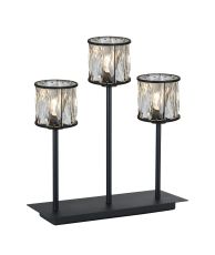 Acacia 3 Light G9 Rectangular Touch Switch Crystal Table Lamp Sand Black & Clear Crystal Shade