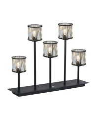 Acacia 5 Light G9 Rectangular Touch Switch Crystal Table Lamp Sand Black & Clear Crystal Shade