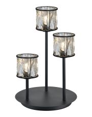 Acacia 3 Light G9 Round Touch Switch Crystal Table Lamp Sand Black & Clear Crystal Shade