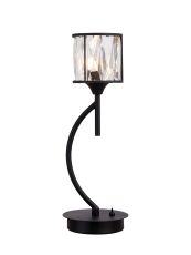 Acacia 1 Light G9 Vertical Crystal Table Lamp Sand Black & Clear Crystal Shade