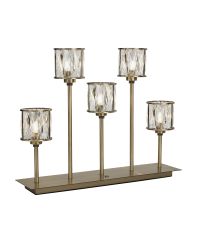 Acacia 5 Light G9 Rectangular Touch Switch Crystal Table Lamp Antique Brass & Clear Crystal Shade