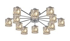 Acacia 91.8cm 12 Light G9 Semi Flush Polished Chrome / Clear Crystal Shade