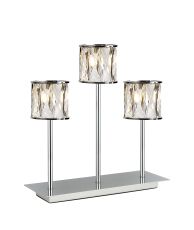 Acacia 3 Light G9 Rectangular Touch Switch Crystal Table Lamp Polished Chrome & Clear Crystal Shade