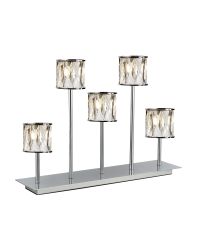 Acacia 5 Light G9 Rectangular Touch Switch Crystal Table Lamp Polished Chrome & Clear Crystal Shade