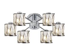 Acacia 51.8cm 6 Light G9 Semi Flush Polished Chrome / Clear Crystal Shade