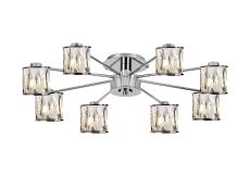 Acacia 76.8cm 8 Light G9 Semi Flush Polished Chrome / Clear Crystal Shade
