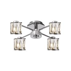 Acacia 46.8cm 4 Light G9 Semi Flush Polished Chrome / Clear Crystal Shade