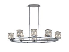 Acacia 8 Light Oval G9 Telescopic Light Polished Chrome / Clear Crystal Shade