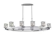 Acacia 10 Light Oval G9 Telescopic Light Polished Chrome / Clear Crystal Shade