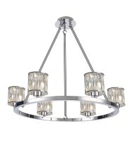 Acacia 70.8cm 6 Light Round G9 Telescopic Light Polished Chrome / Clear Crystal Shade
