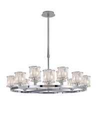 Acacia 90.8cm 8 + 4 Light Round G9 Telescopic Light Polished Chrome / Clear Crystal Shade