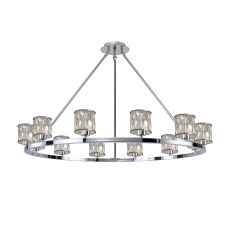 Acacia 105.8cm 12 Light Round G9 Telescopic Light Polished Chrome / Clear Crystal Shade