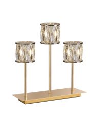 Acacia 3 Light G9 Rectangular Touch Switch Crystal Table Lamp French Gold & Clear Crystal Shade