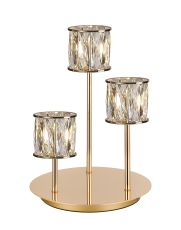 Acacia 3 Light G9 Round Touch Switch Crystal Table Lamp French Gold & Clear Crystal Shade