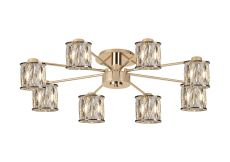 Acacia 76.8cm 8 Light G9 Semi Flush French Gold / Clear Crystal Shade