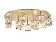Acacia 80.8cm Round 13 Light G9 Flush French Gold / Clear Crystal Shade Item Weight: 18.26kg