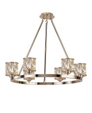 Acacia 70.8cm 6 Light Round G9 Telescopic Light French Gold / Clear Crystal Shade