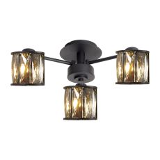 Acacia 44.2cm 3 Light G9 Semi Flush Sand Black / Smoked Crystal Shade