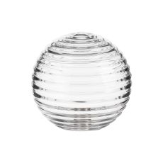 Notte 12cm Ribbed Round Glass Shade (B), Clear