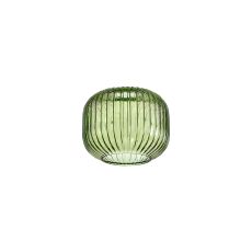 Urasawa 16x13cm Pumpkin Shaped Ribbed Glass (C), Green