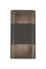 Goccia Wall Lamp With 160 x 305mm Mesh Oval Pattern Shade, 2 x 6.5W LED, 3000K, 900lm, IP65, Anthracite, 3yrs Warranty