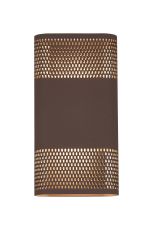 Goccia Wall Lamp With 160 x 305mm Mesh Oval Pattern Shade, 2 x 6.5W LED, 3000K, 900lm, IP65, Cacao, 3yrs Warranty
