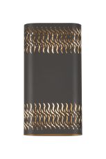 Goccia Wall Lamp With 160 x 305mm Mesh Waves Pattern Shade, 2 x 6.5W LED, 3000K, 900lm, IP65, Anthracite, 3yrs Warranty