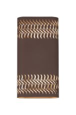 Goccia Wall Lamp With 160 x 305mm Mesh Waves Pattern Shade, 2 x 6.5W LED, 3000K, 900lm, IP65, Cacao, 3yrs Warranty
