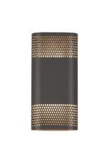 Goccia Wall Lamp With 125 x 260mm Mesh Oval Pattern Shade, 2 x 6.5W LED, 3000K, 900lm, IP65, Anthracite, 3yrs Warranty