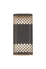 Goccia Wall Lamp With 125 x 260mm Mesh Diamond Pattern Shade, 2 x 6.5W LED, 3000K, 900lm, IP65, Anthracite, 3yrs Warranty