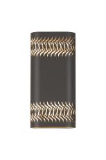 Goccia Wall Lamp With 125 x 260mm Mesh Waves Pattern Shade, 2 x 6.5W LED, 3000K, 900lm, IP65, Anthracite, 3yrs Warranty